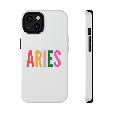 Aries multi-color text phone case cover