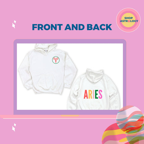 Aries multi-color text hoodie