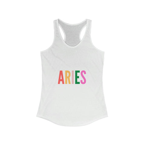 Aries multi-color text racerback tank