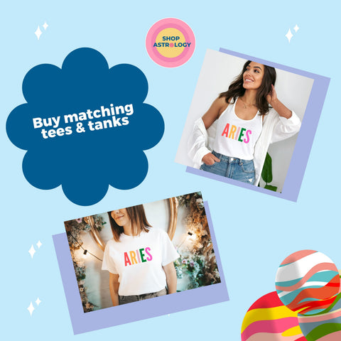 Aries multi-color text crop top