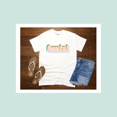 Gemini 70s retro zodiac shirt