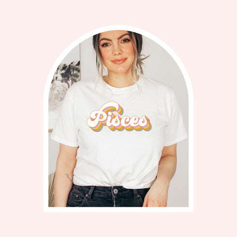 Pisces 70s retro zodiac shirt