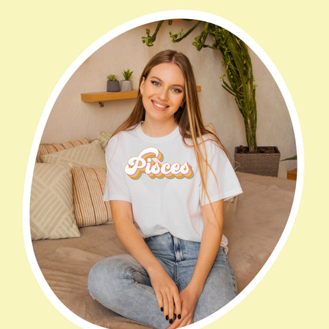 Pisces 70s retro zodiac shirt
