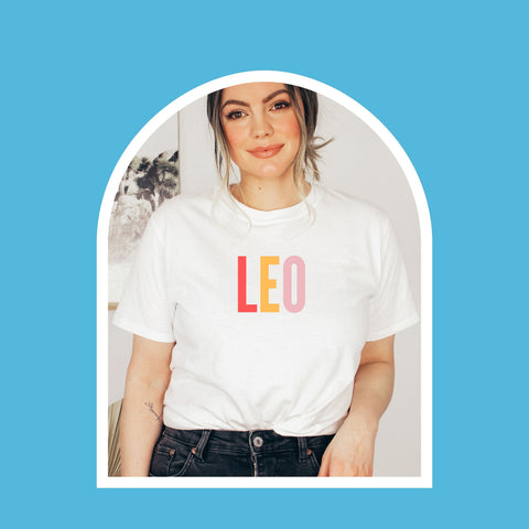 Leo multi-color text shirt