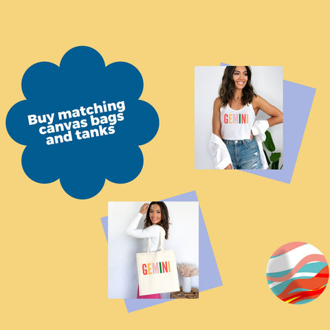 Gemini multi-color text shirt