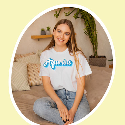 Aquarius 70s retro zodiac shirt