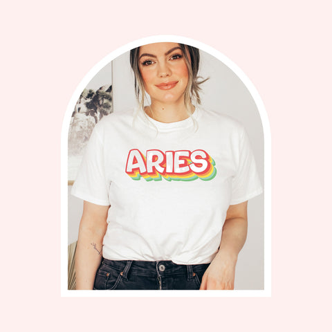Aries 70s retro zodiac shirt