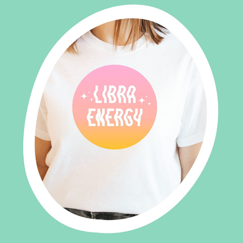Libra energy pink gradient shirt