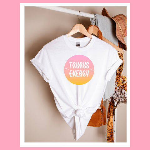 Taurus energy pink gradient shirt