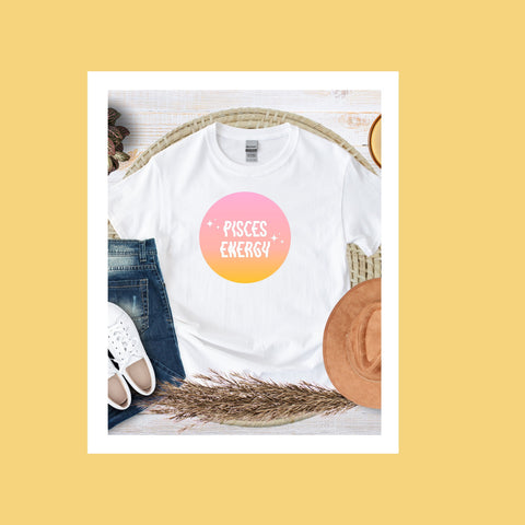 Pisces energy pink gradient shirt