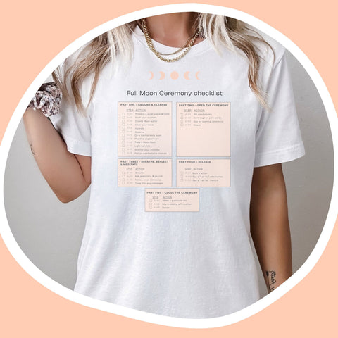 Full Moon Ceremony checklist shirt