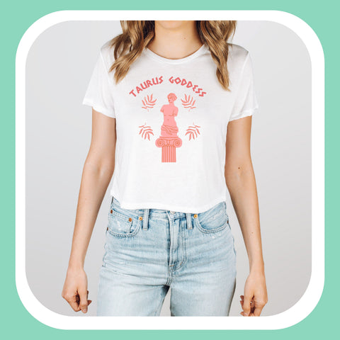 Taurus Greek goddess crop top