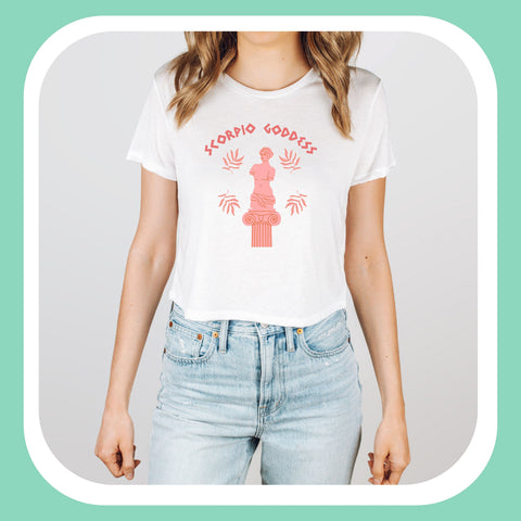 Scorpio Greek goddess crop top