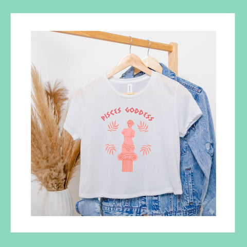 Pisces Greek goddess crop top