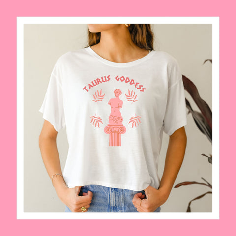 Taurus Greek goddess crop top