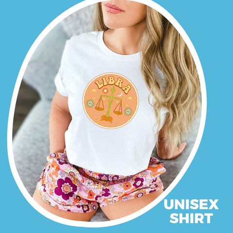 Libra psychedelic trippy design shirt