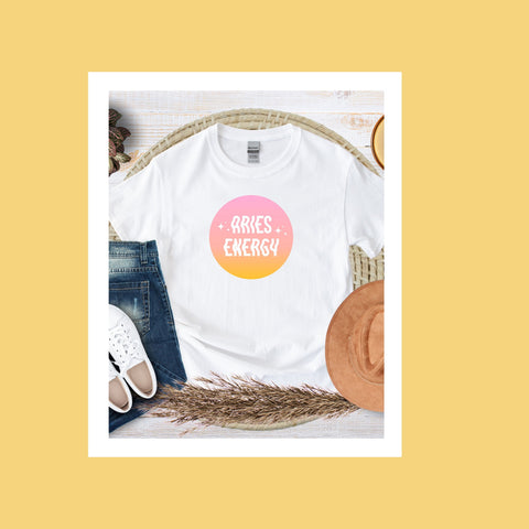 Aries energy pink gradient shirt