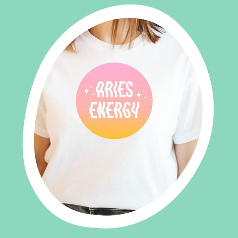 Aries energy pink gradient shirt
