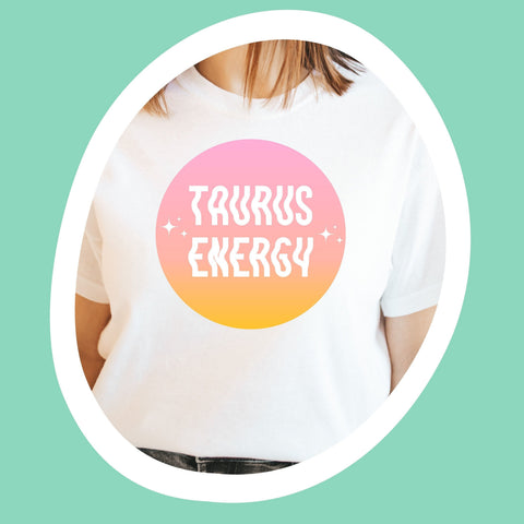 Taurus energy pink gradient shirt