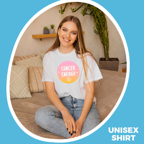 Cancer energy pink gradient shirt