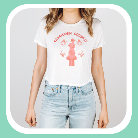 Capricorn Greek goddess crop top