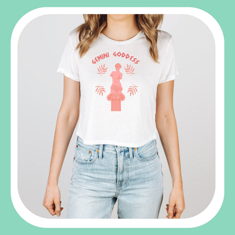 Gemini Greek goddess crop top