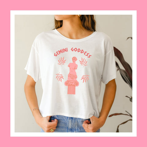 Gemini Greek goddess crop top