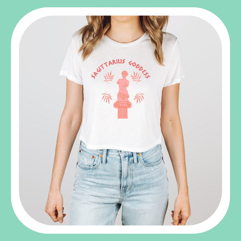 Sagittarius Greek goddess crop top