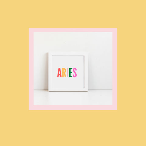 Aries multi-color text wall art