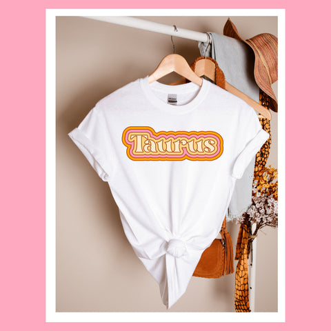 Taurus psychedelic trippy text shirt