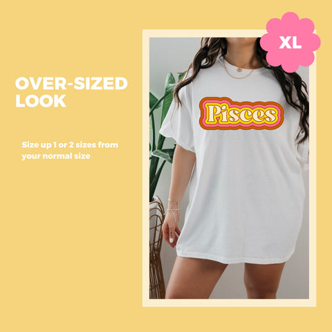 Pisces psychedelic trippy text shirt