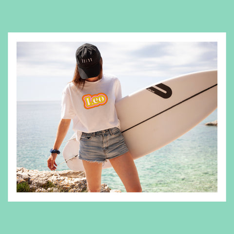 Leo psychedelic trippy text shirt