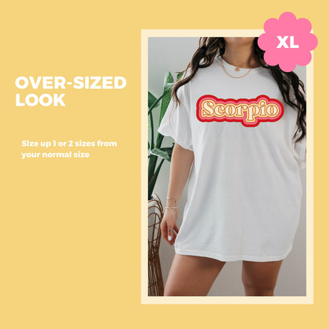 Scorpio psychedelic trippy text shirt