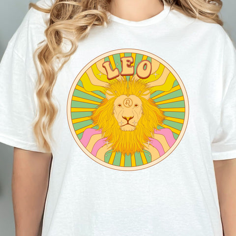 Leo psychedelic trippy design shirt