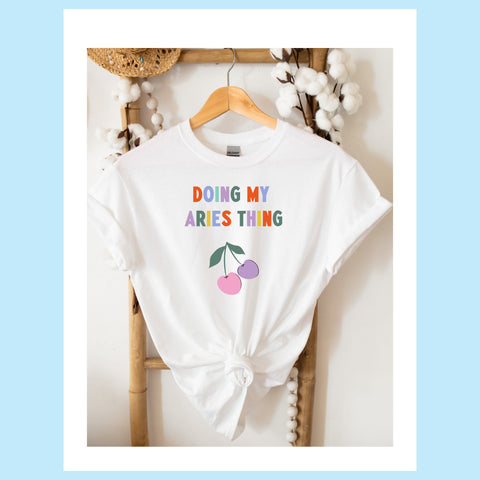 Doing my Aries thing cherry shirt