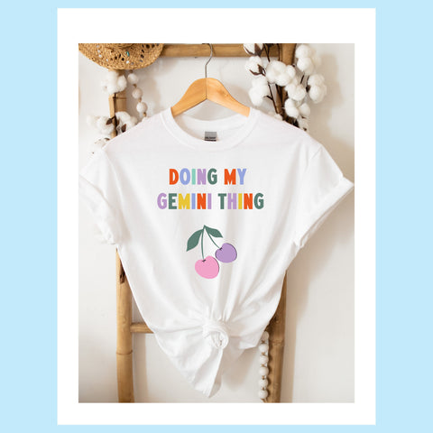 Doing my Gemini thing cherry shirt