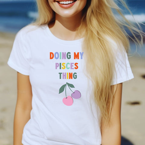 Doing my Pisces thing cherry shirt