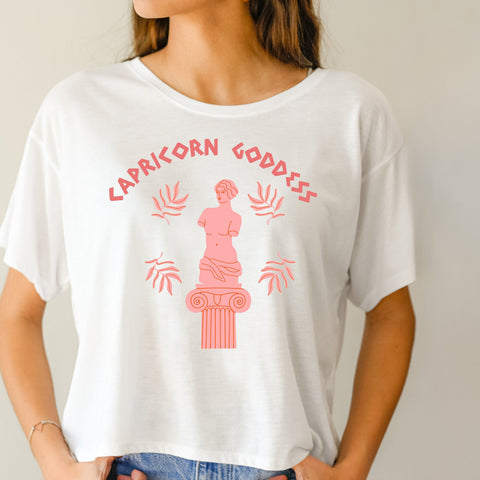 Capricorn Greek goddess crop top