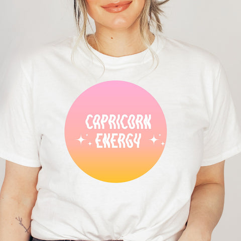 Capricorn energy pink gradient shirt