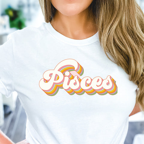 Pisces 70s retro zodiac shirt