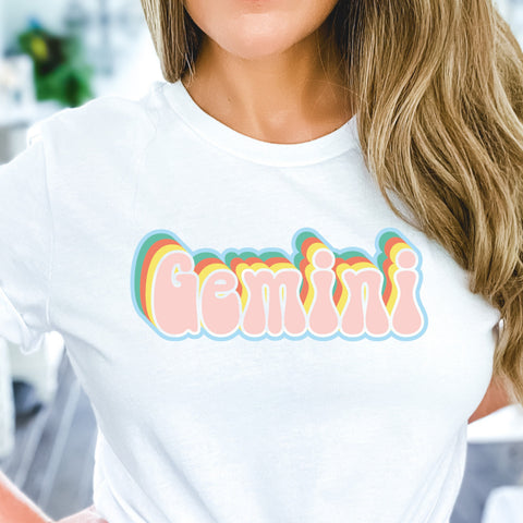 Gemini 70s retro zodiac shirt