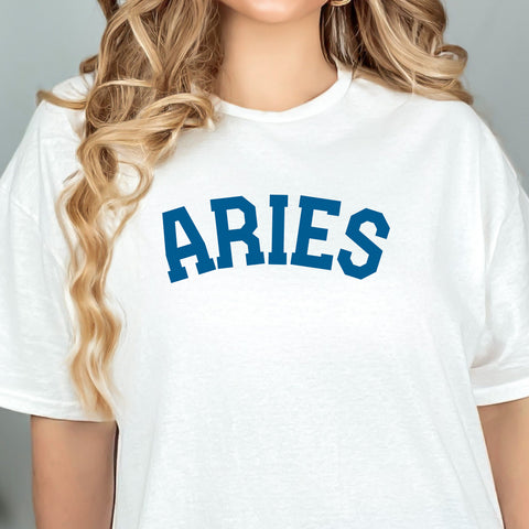 Aries varsity text shirt