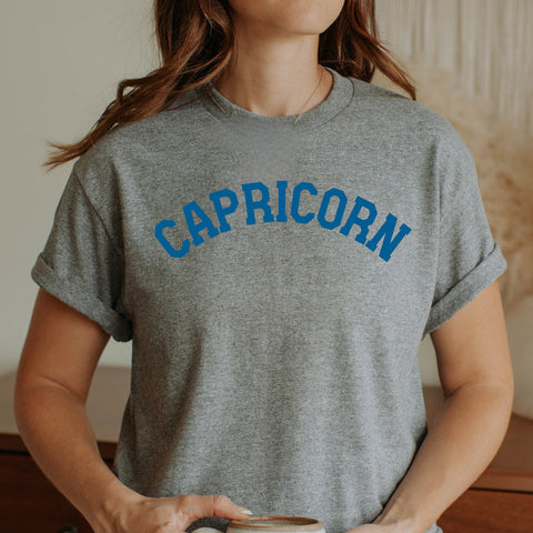Capricorn varsity text shirt