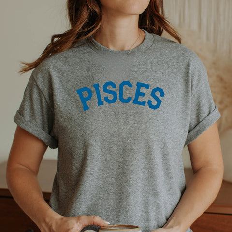Pisces varsity text shirt