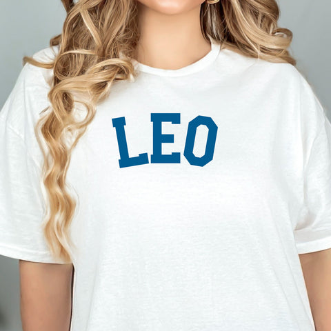 Leo varsity text shirt