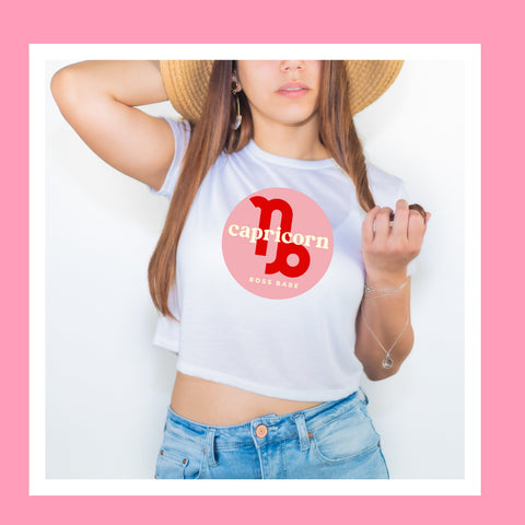 Capricorn boss babe crop top