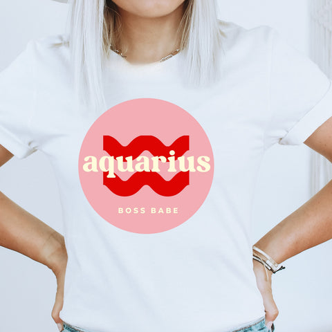 Aquarius boss babe crop top