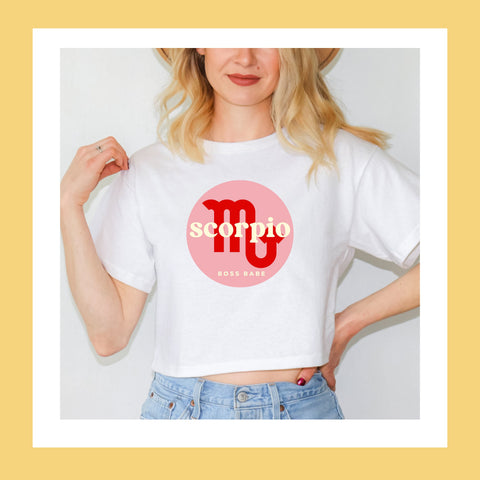 Scorpio boss babe crop top