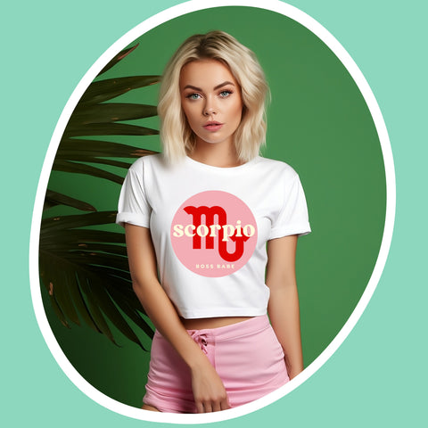 Scorpio boss babe crop top