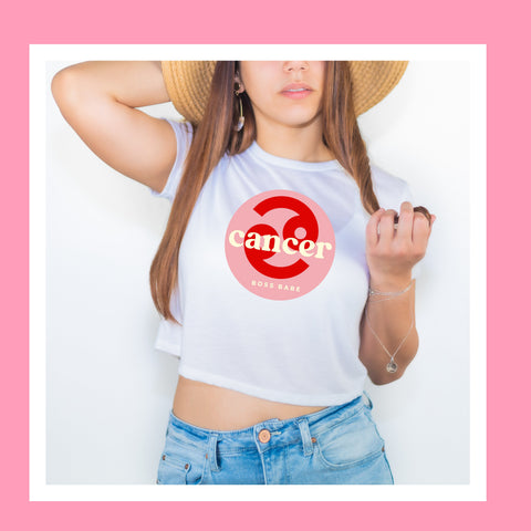 Cancer boss babe crop top